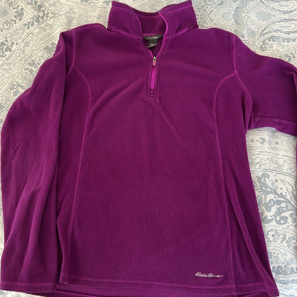 Eddie Bauer fleece quarter zip, purple, size medium
